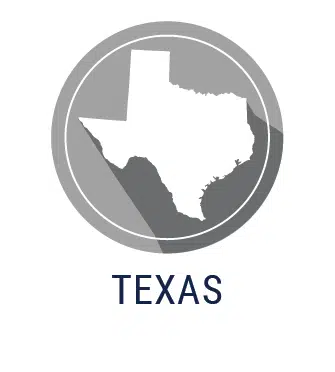 A logo for Texas. The image is an outline of the state.